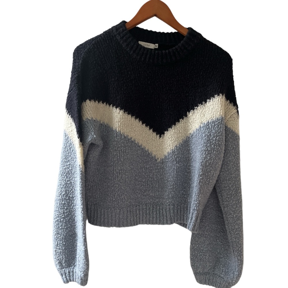 Slouchy, blue knit sweater